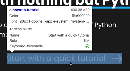 Selecting the tutorial link on Anvil’s homepage