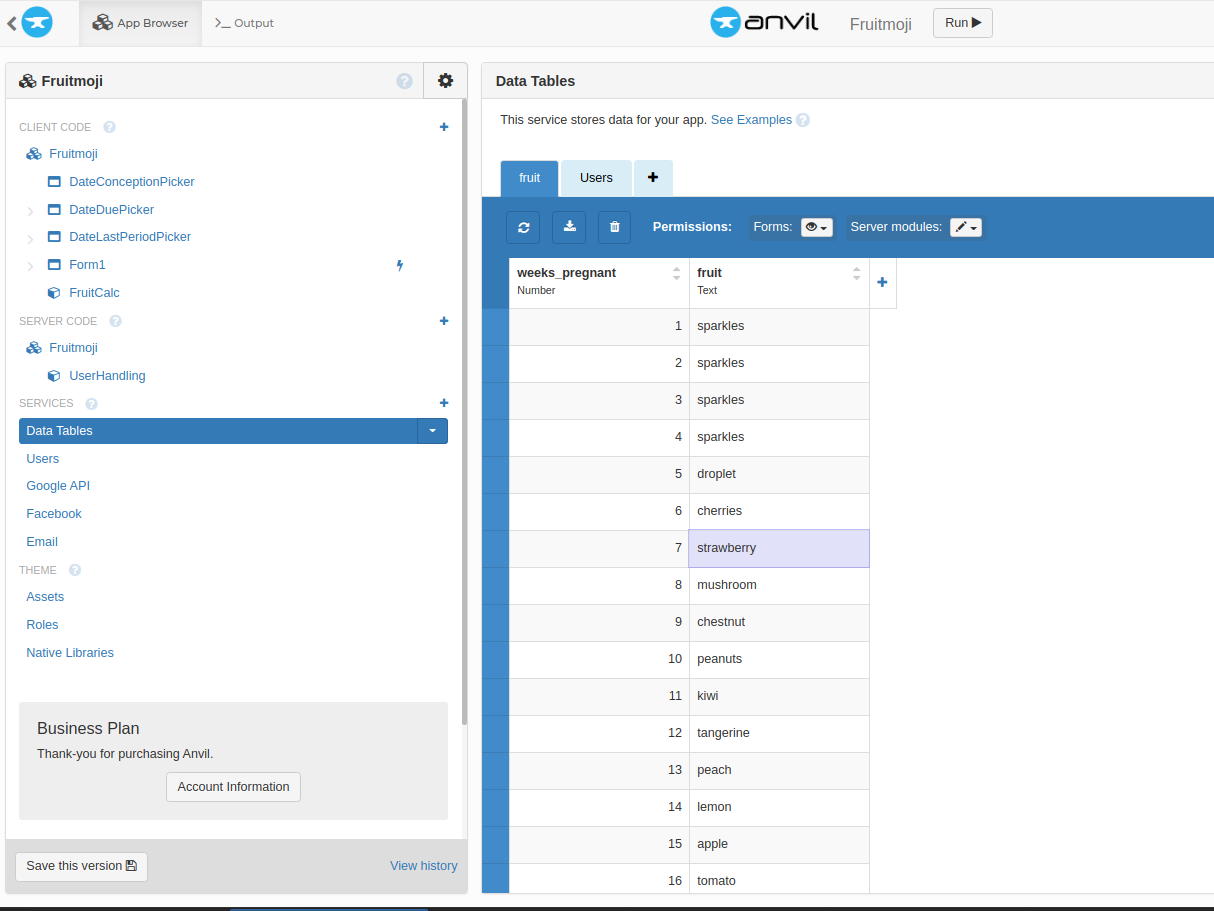 The table of emoji aliases vs weeks of pregnancy I made. 1 to 4 weeks have the same emoji, sparkles β¨ because things are so tiny at that point.